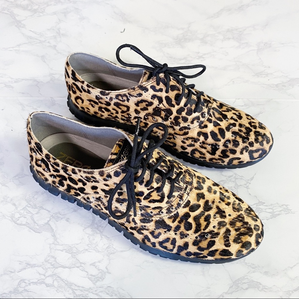 Cole Haan Leopard Print Sneakers in Tan and Black